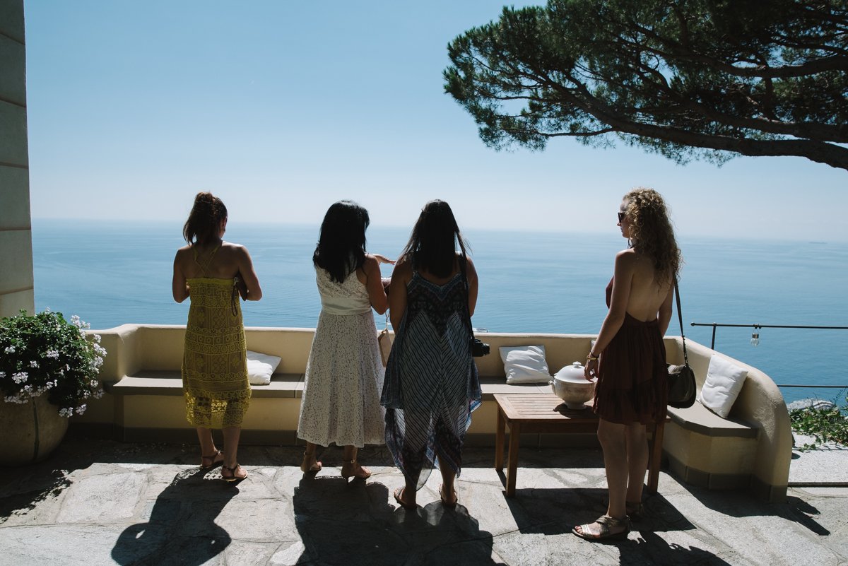 Destination wedding photographer in Portofino. Overlooking mediterranean sea