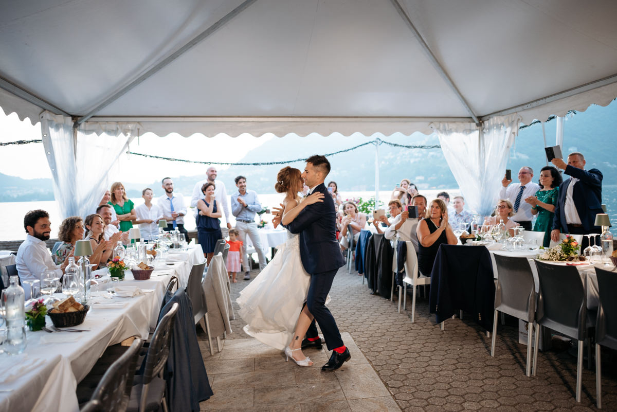 first dance in an italian wedding venue on lake como